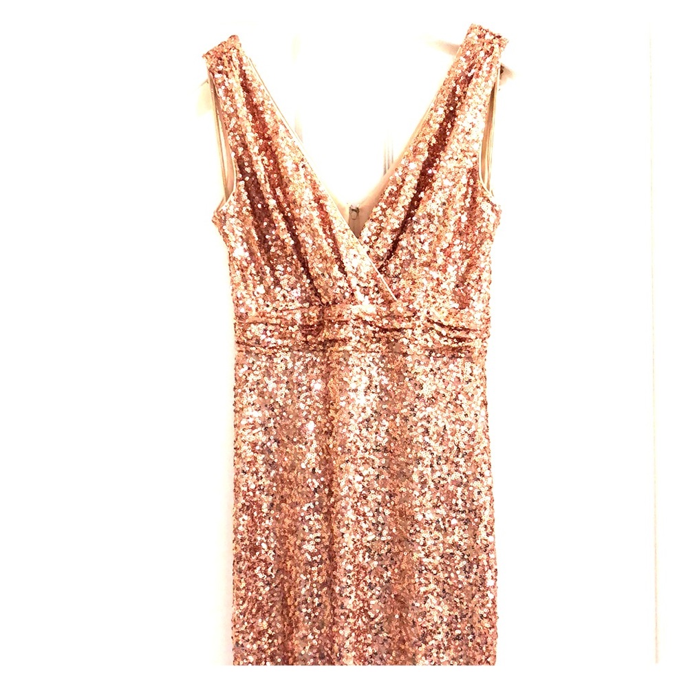Belle-Badgley Mischka-size2 Rose-Gold sequin gown